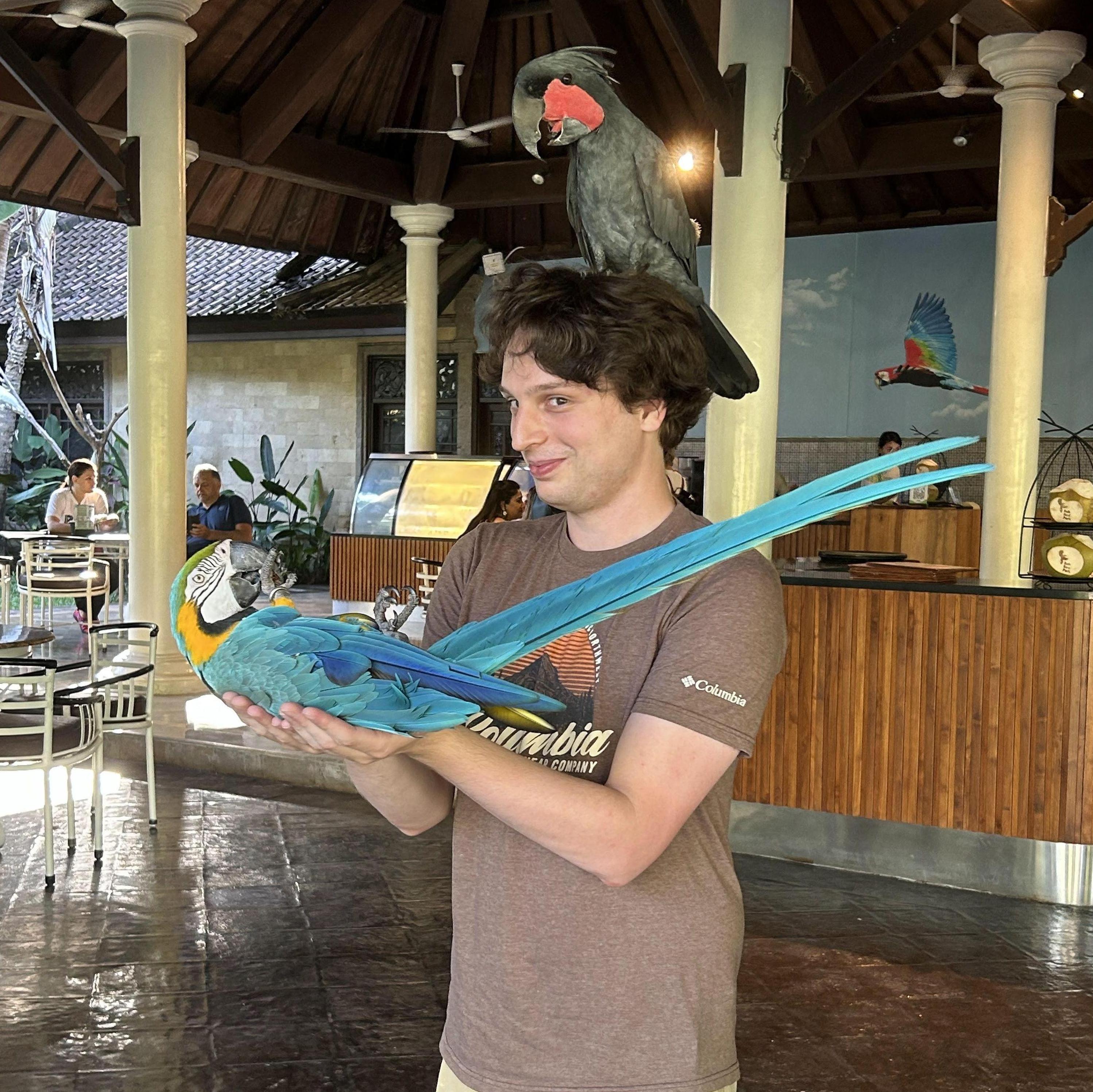 John was chosen to hold these birds in Bali for a demonstration. Best moment ever!!!