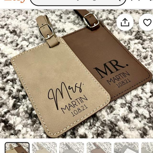 Mr and Mrs Heffernan Luggage Tags (as pictured)