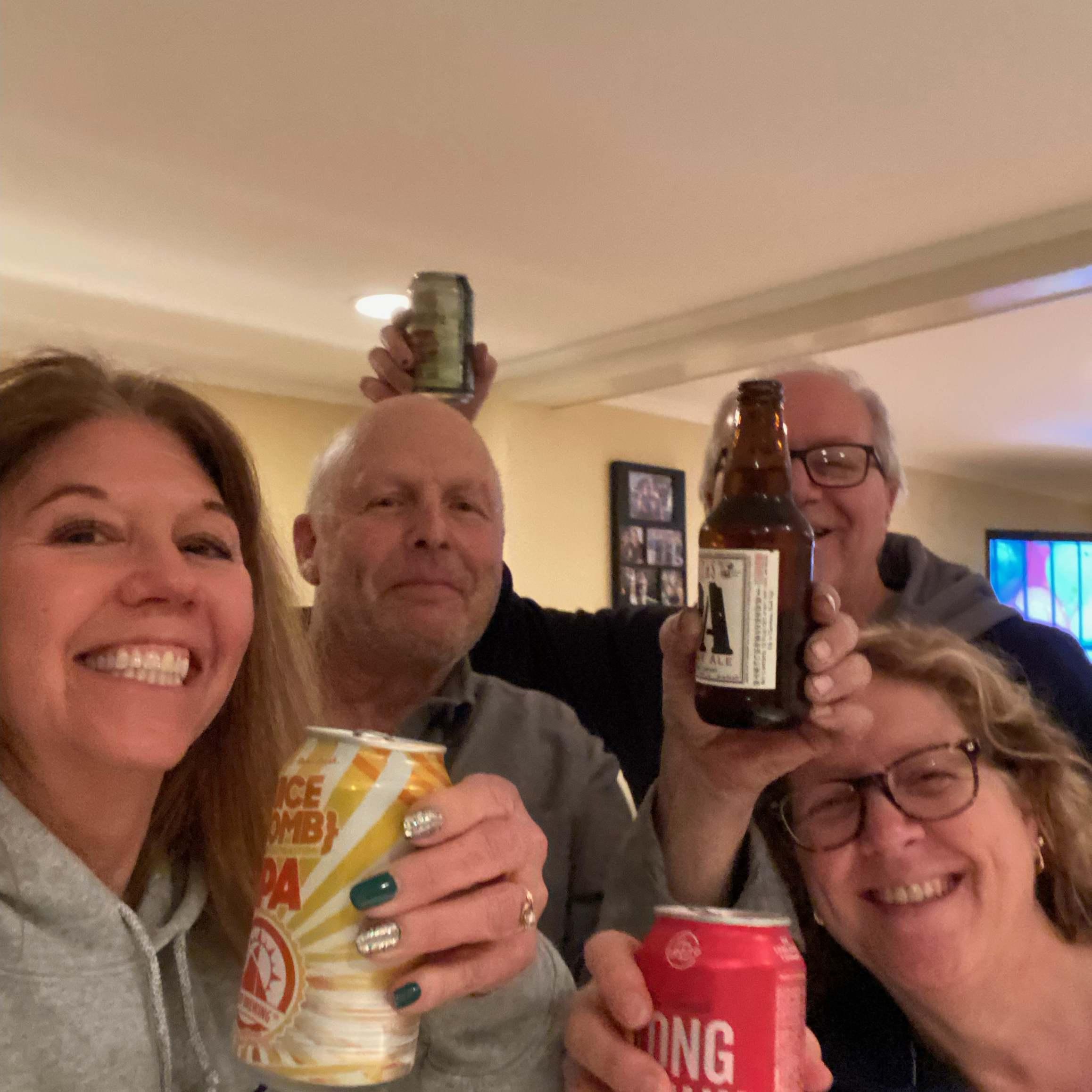 Our parents toasting us the night we got engaged