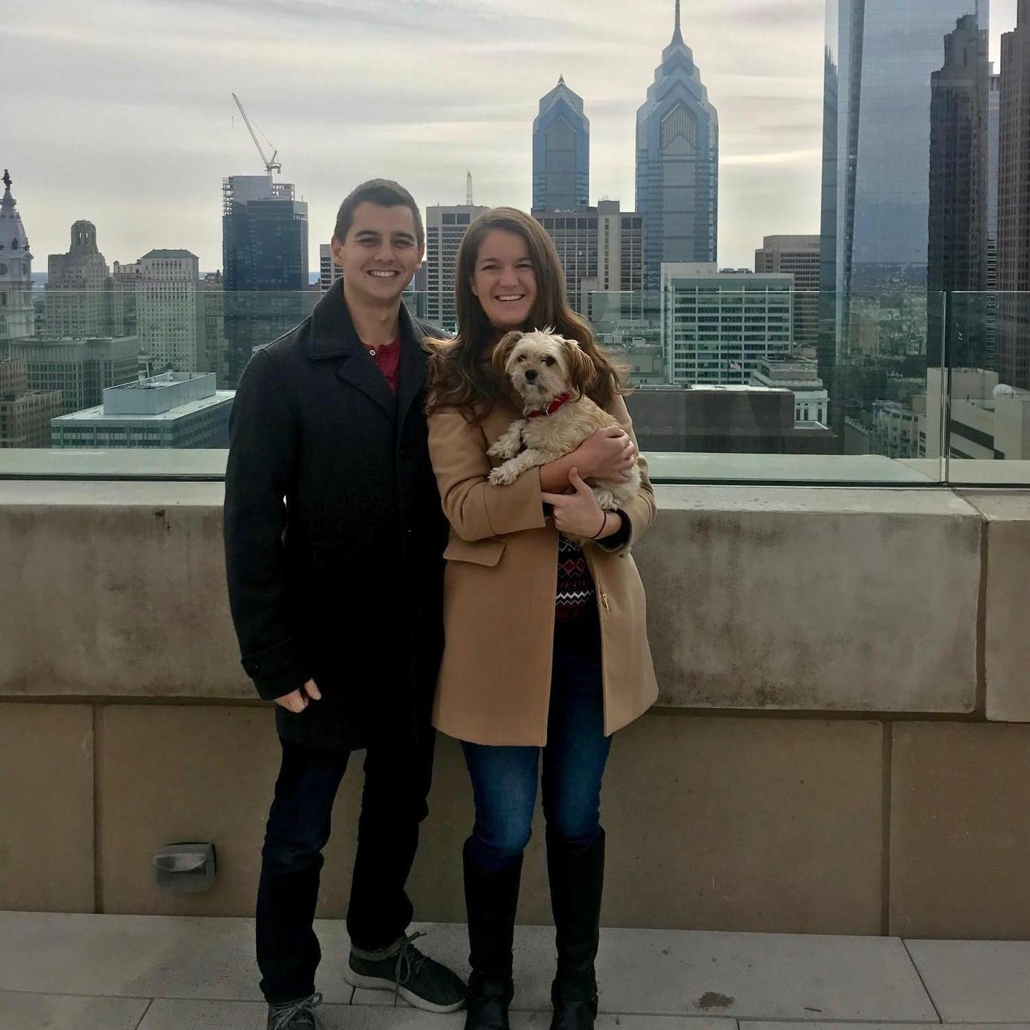 Hanging on our rooftop with Dewey.