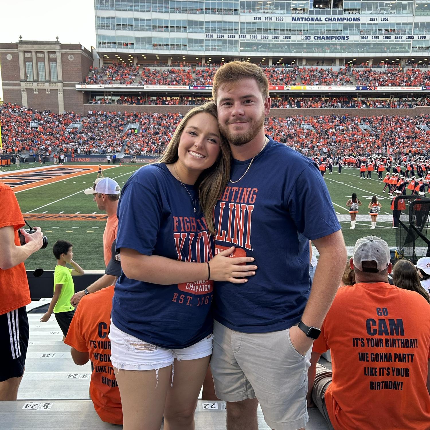 Our first day trip to Champaign! Noah was pretty upset about having to wear an Illinois shirt for the day.