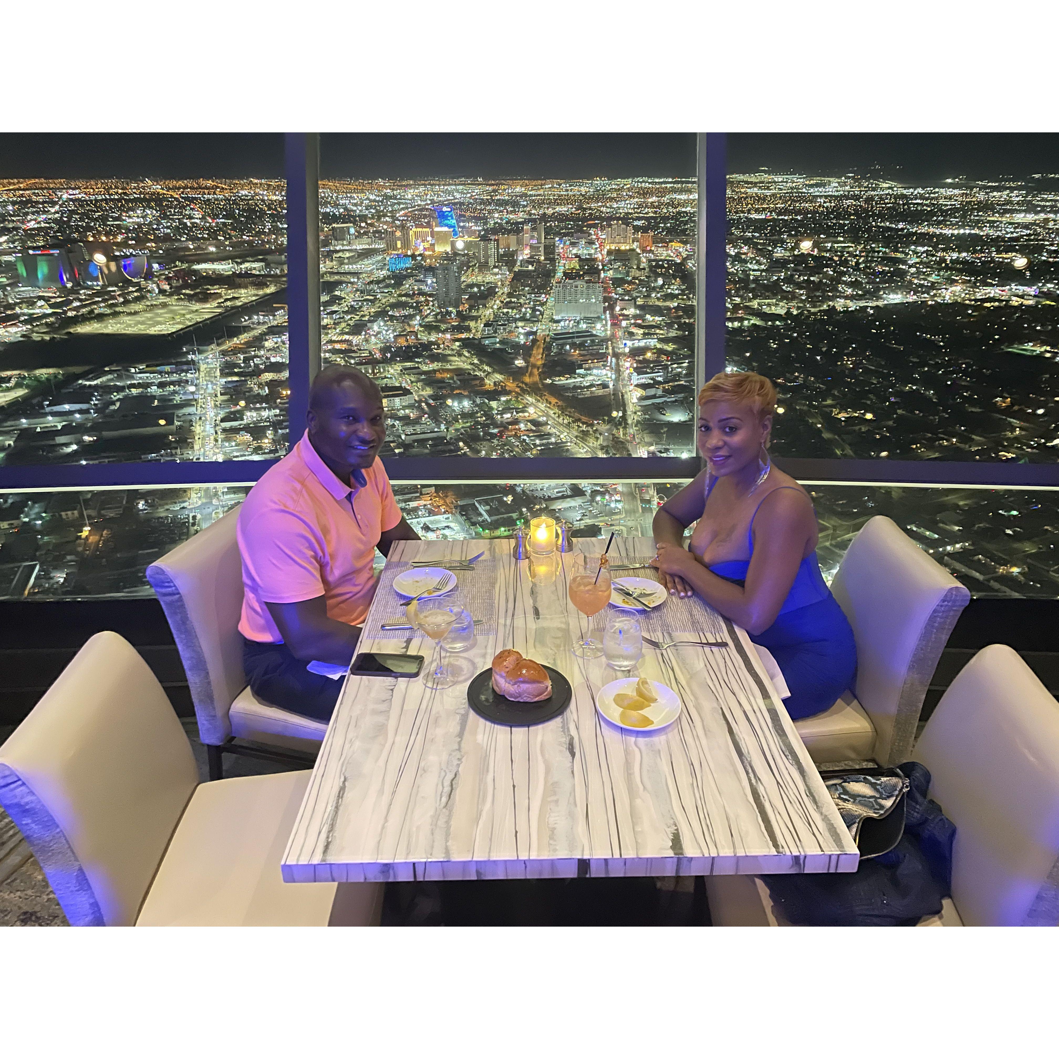 Dinner at Top of the World restaurant in Las Vegas