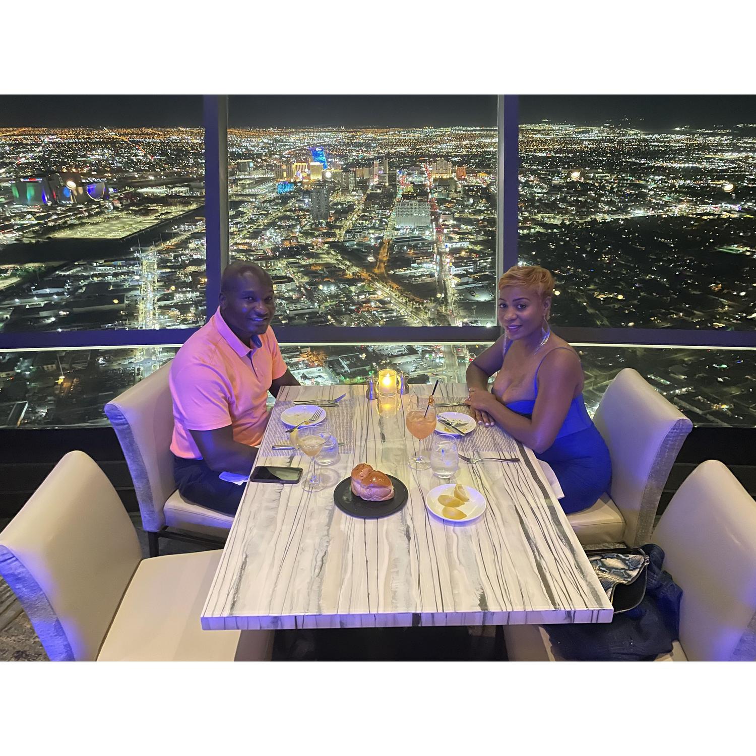 Dinner at Top of the World restaurant in Las Vegas