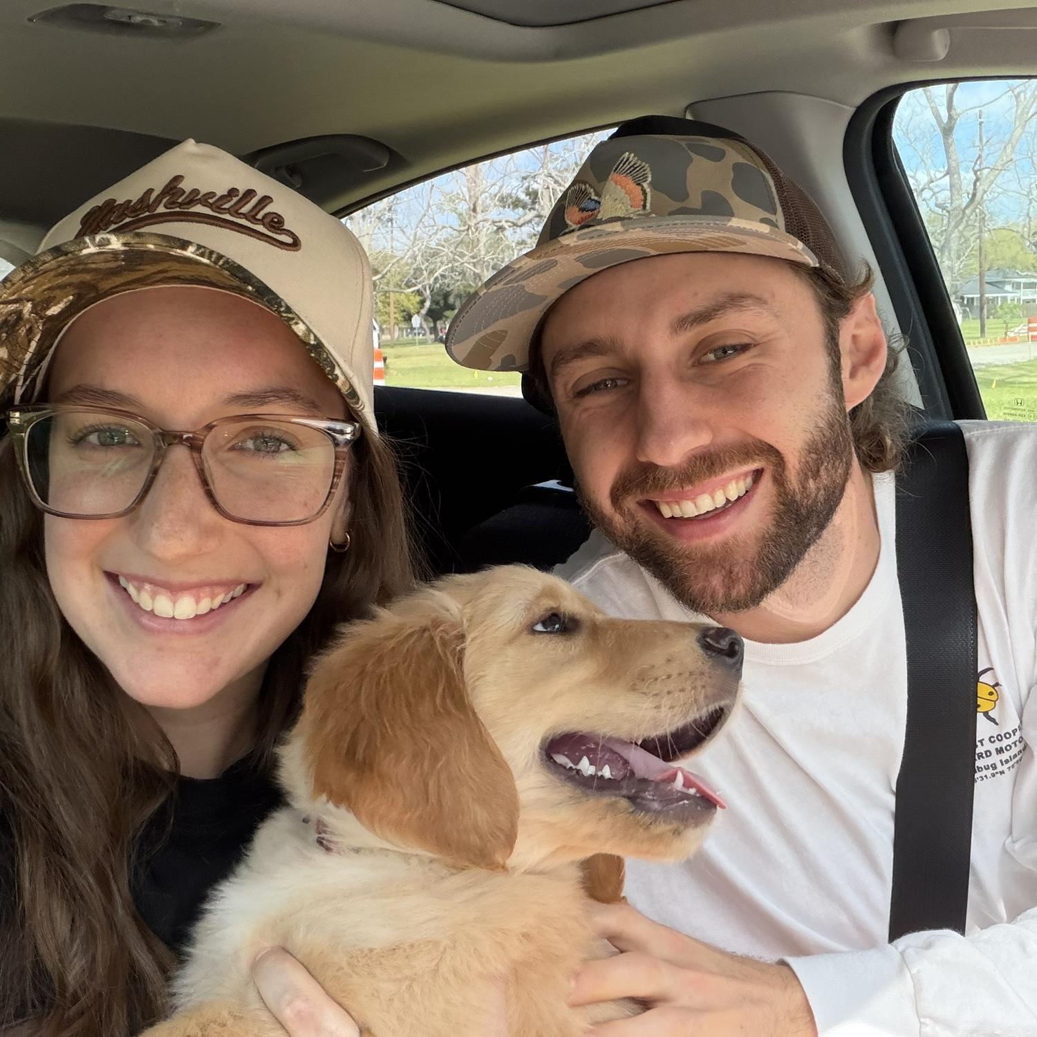 Our first time meeting our puppy Rooster!