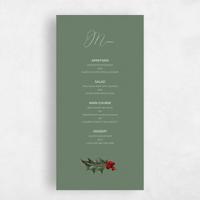 Green Wedding Menu - Belvoir