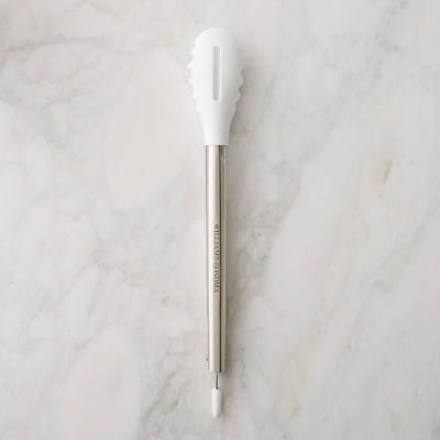 Williams Sonoma Silicone Pasta Tongs with Stainless-Steel Handle, White