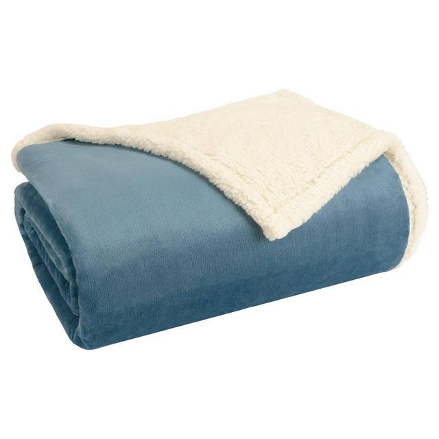 King Microlight To Berber Bed Blanket Blue