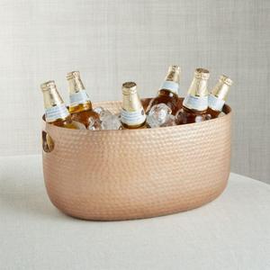 Small Copper Bash Beverage Tub