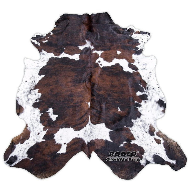 rodeo Genuine Cowhide Rug: Hand-Picked & Authentic Real Cowhide Rug for Country Home Decor - Cow Hide Rug Large Sized at 6x7ft - Cozy, Unique, Durable, Leather Cow Carpet Rugs - Brindle Nutella