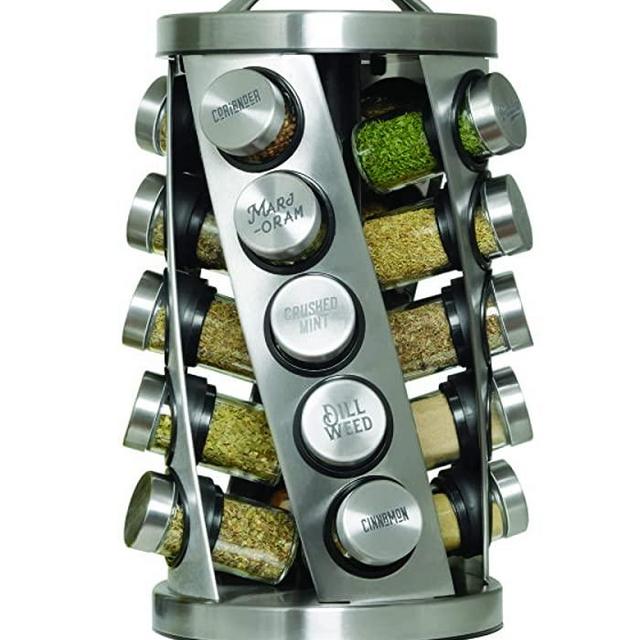 Kamenstein 20 Jar Twist Revolving Spice Rack, Silver