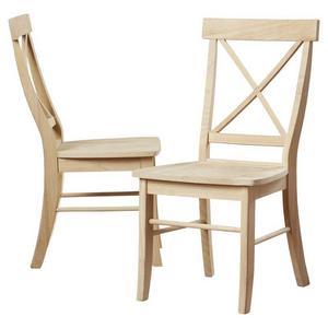6 Sawyer Cross Back Solid Wood Dining Chairs