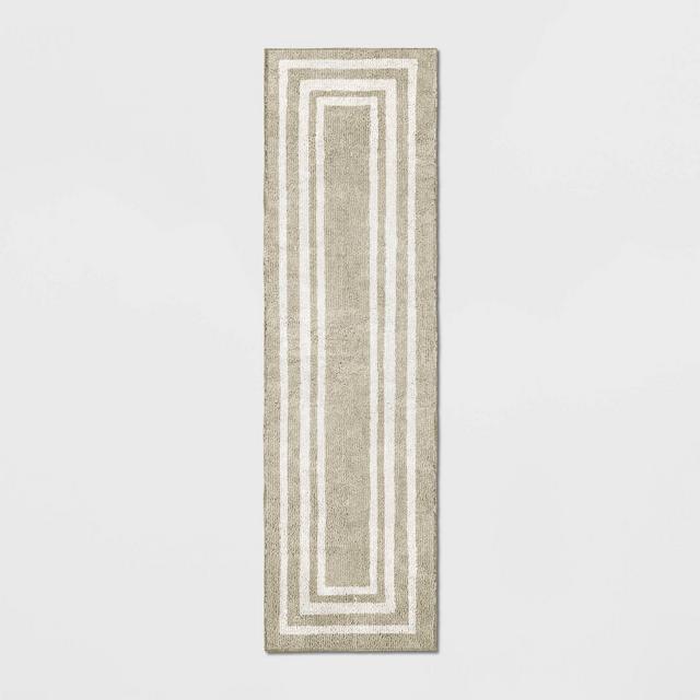 2'X7' Tetra Border Runner Tan/Ivory - Threshold™
