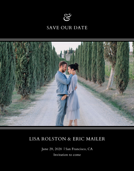 Verona Portrait | Black | Zola Save The Dates