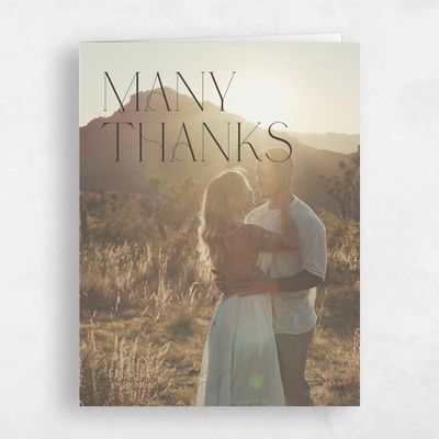 Dark Charcoal, Black Wedding Thank You - Garnet Photo
