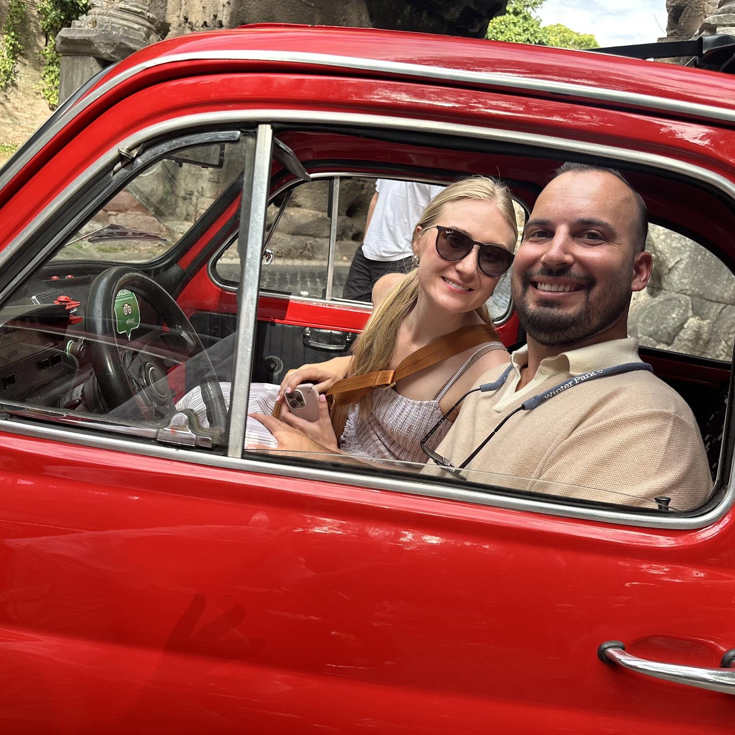 Lucas drove this vintage Fiat 500 through Rome in rush hour! Such a fun adventure together!