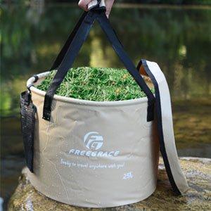 Premium Compact Collapsible Bucket By Freegrace - Portable Folding Water Container - Lightweight & Durable - Includes Handy Tool Mesh Pocket - Available In Multiple Colors & Sizes