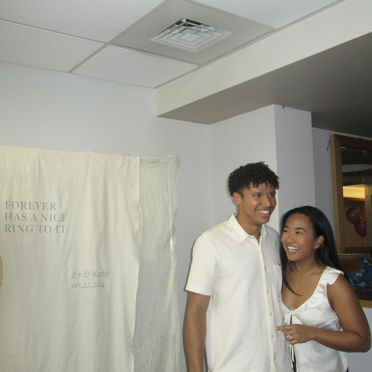 Kurtis proposed to Ivy on June 22nd, 2024 in front of the Virginia Fine Arts Museum. He then surprised her *again* with an engagement party with both their families and closest friends!