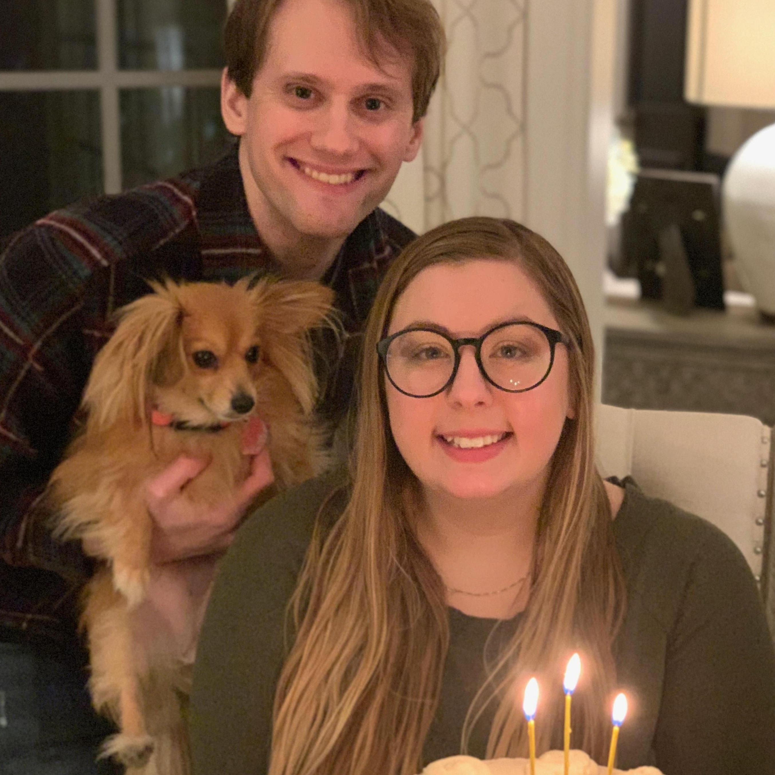 The couple celebrating Bridget's birthday.