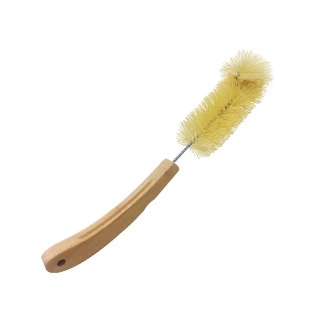 Lola Products Bamboo Bottle Brush, Ergonomic Durable Bamboo Handle, Non Scratch, Easy Storage, Bristles Made from Recycled Soda/Water Bottles - 1 Pack