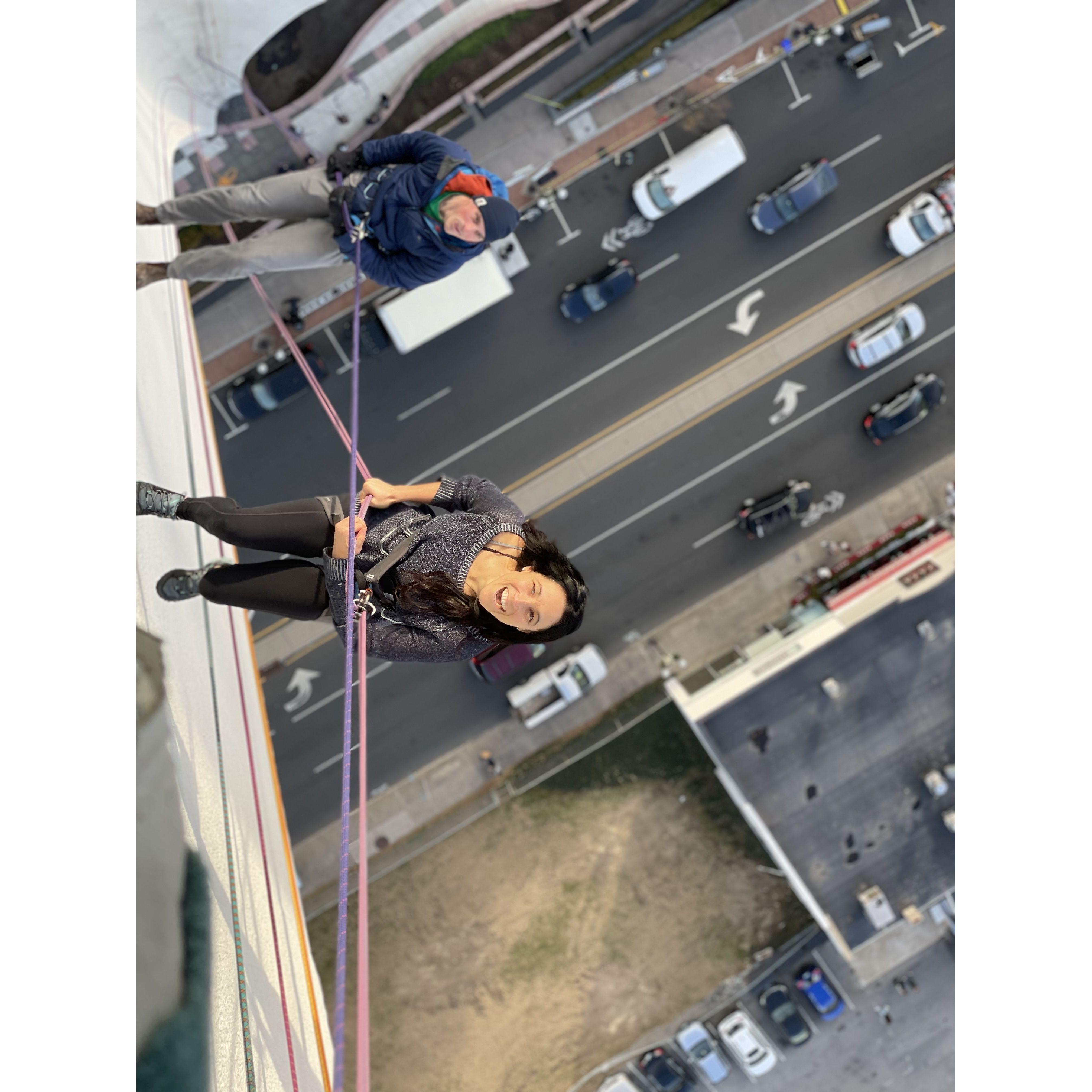 Trying out the weird Stamford rappel