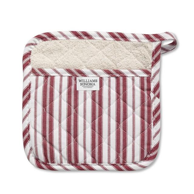Williams Sonoma Stripe Potholder, Set of 2, Claret Red