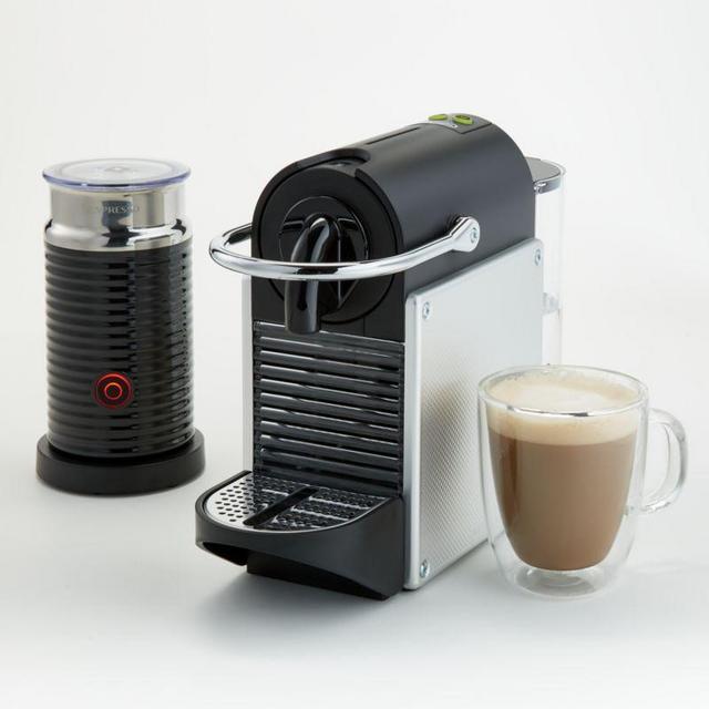 Nespresso ® by De'Longhi ® Aluminum Pixie Espresso Machine with Aeroccino