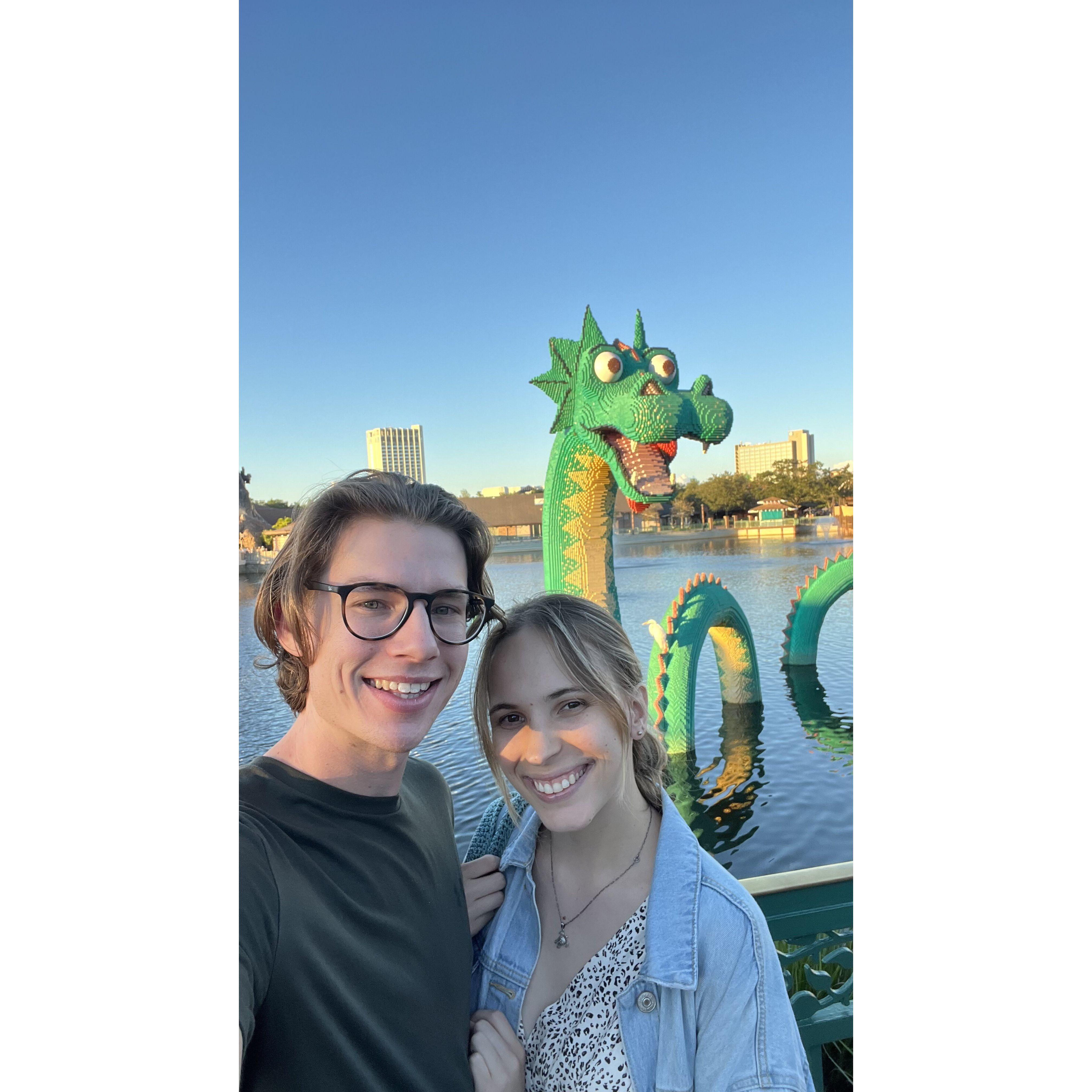 Disney Springs with Dewy the Dragon