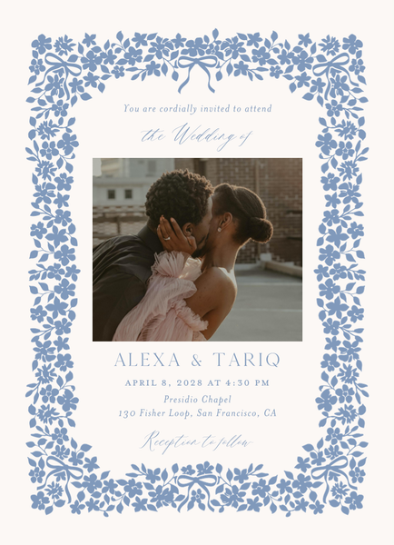 Tiglio Photo | Denim Blue | Zola Wedding Invitations
