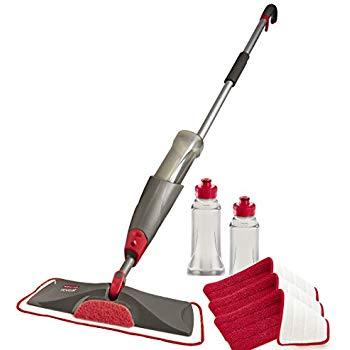 Rubbermaid Reveal Spray Mop Floor Cleaning Kit, Bundles: 1 Mop, 4 Multi-Surface Microfiber Wet Mopping Pads, 3 Refillable Bottles (1892663)