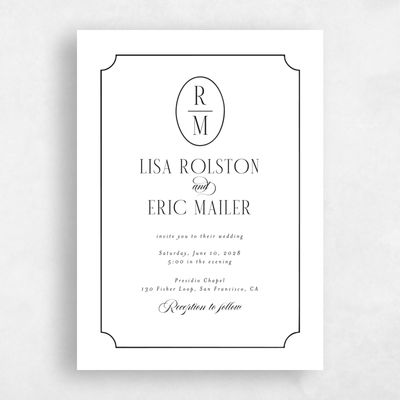White Wedding Invitation - Idalia Portrait