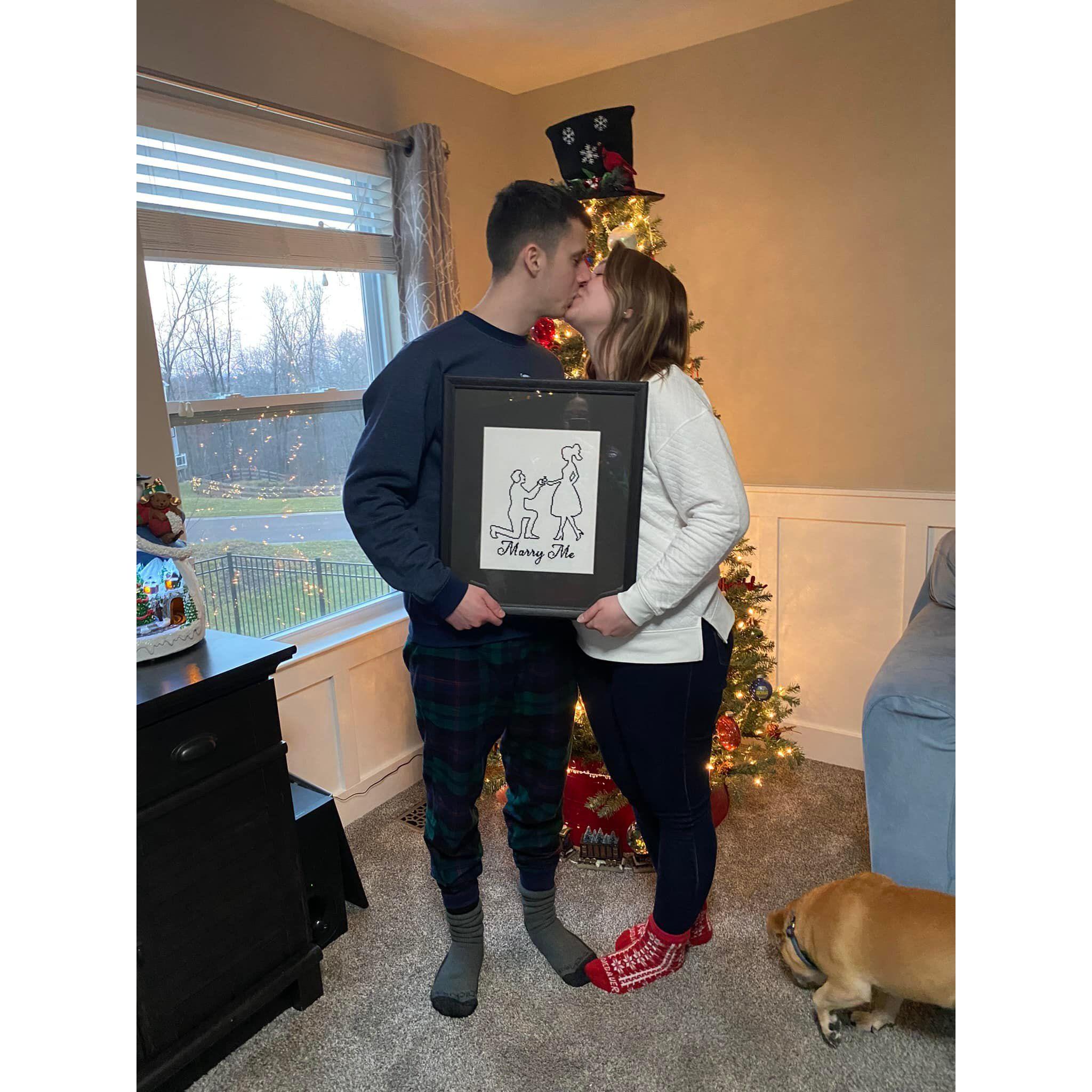 The proposal cross stitch