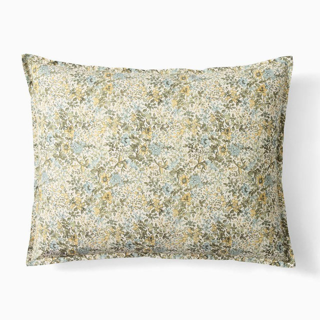 Frankie Floral Reversible King Sham, Green Multi