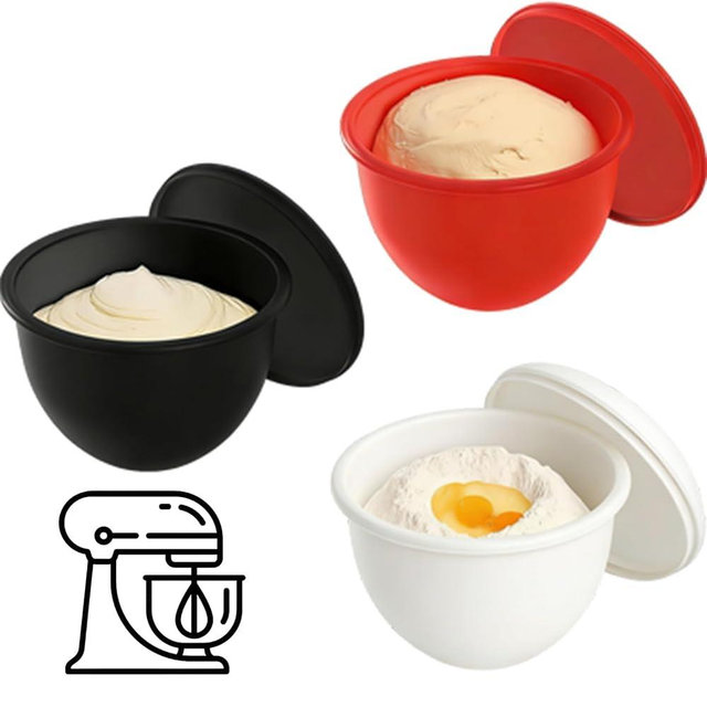 Silicone Bowl Insert Set - 3 Pieces, Silicone Liners for Kitchen Tilt-Head 5 Qt Mixers – Kitchen Mixer Attachments,Reusable & Easy Clean, Replacement Mixer Bowls No Longer Needed.