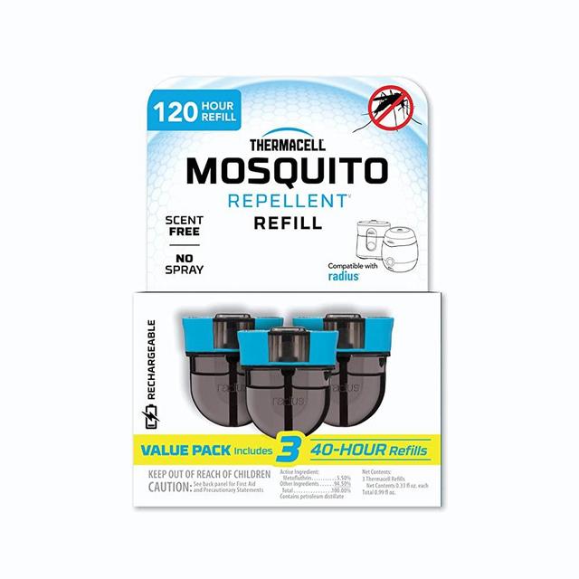 Thermacell Rechargeable Mosquito Repellent Refills; Advanced Formula Provides 20 Foot Protection Zone; Compatible with Thermacell E-Series & Radius Only; Highly Effective Mosquito Repellent