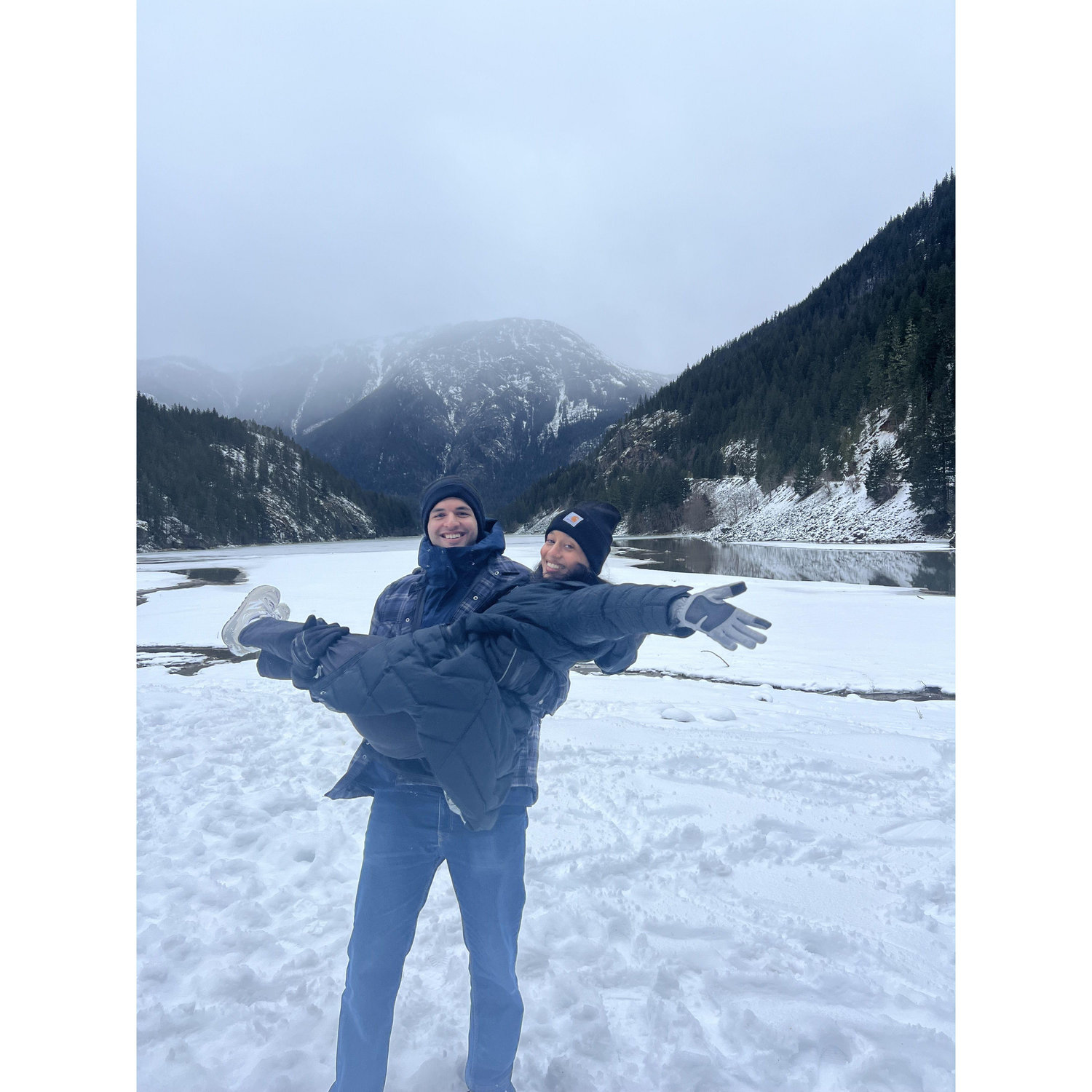 Moments before Sharanya was "gently placed" in snow