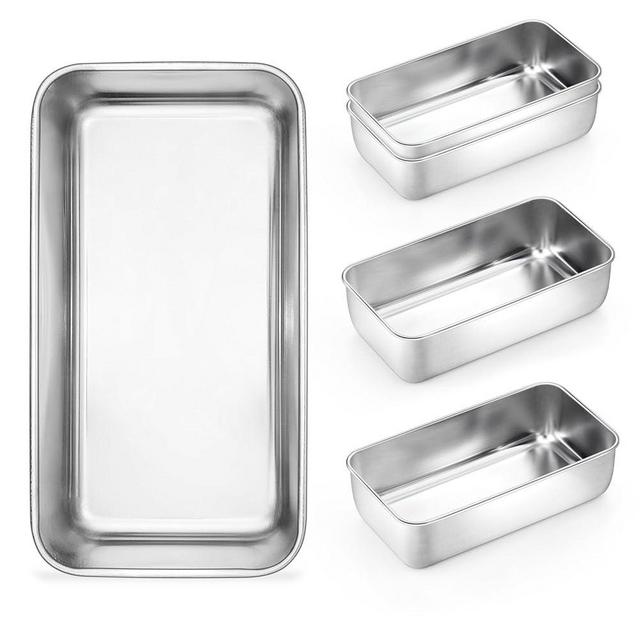 Onader 5 Pack Loaf Pans for Baking Bread, 9 x 5 Inch Stainless Steel Deep Meatloaf Pan Set