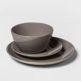 12pc Stoneware Avesta Dinnerware Set Gray - Project 62™