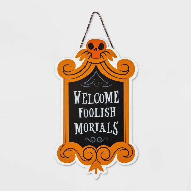 Welcome Foolish Mortals Wooden Halloween Sign - Hyde & EEK! Boutique™