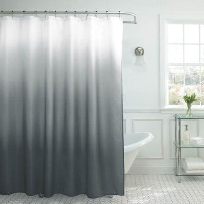 Ombre Weave Shower Curtain in Dark Grey