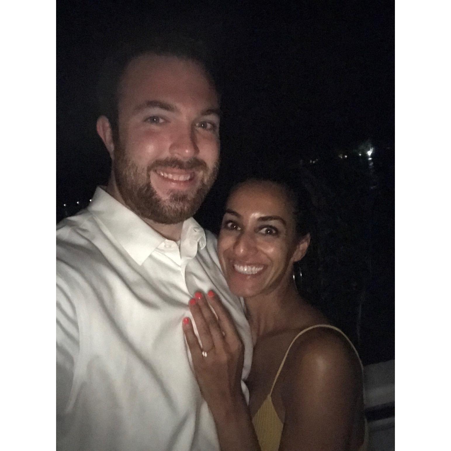 The night we got engaged in Jamaica!