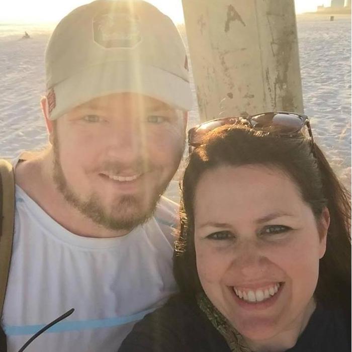 at the Pensacola pier, where we later took our engagement pictures - have you noticed how many pictures are by bodies of water? (Hint: pretty much all of them - we like water.)