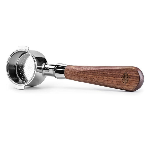 CrossCreek 51mm Espresso Bottomless Portafilter with 2 Ear | Fits De’Longhi ECP3420 / EC155 / BCO430 / EC260 Espresso Machine | Stainless Steel Basket and Walnut Handle | Espresso Accessories