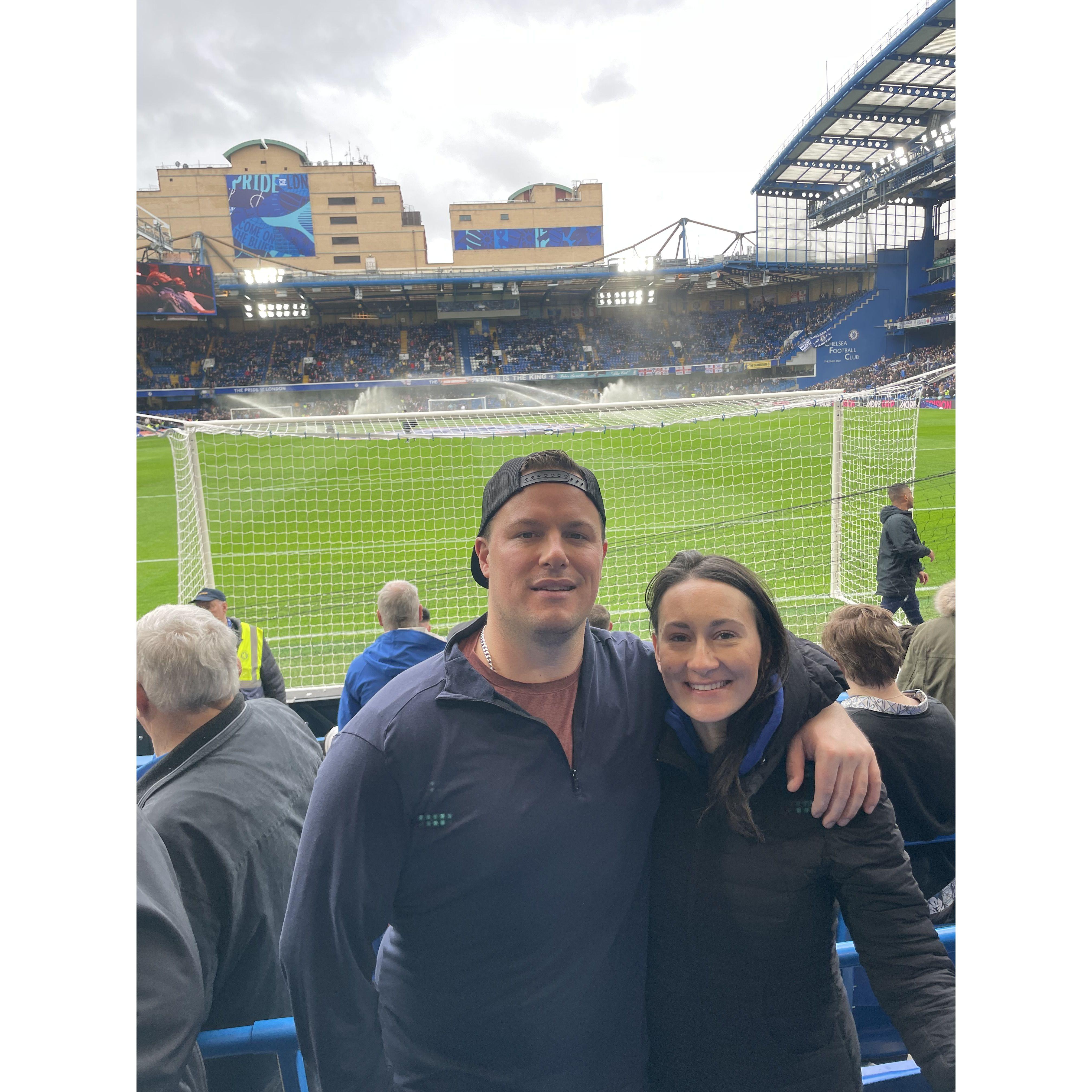 Our first English Premier League match at Stamford Bridge (Home of Chelsea FC) in West London.