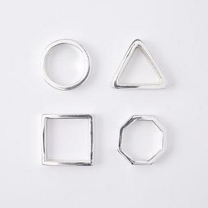 Stackable Napkin Rings, Set of 4, Silver