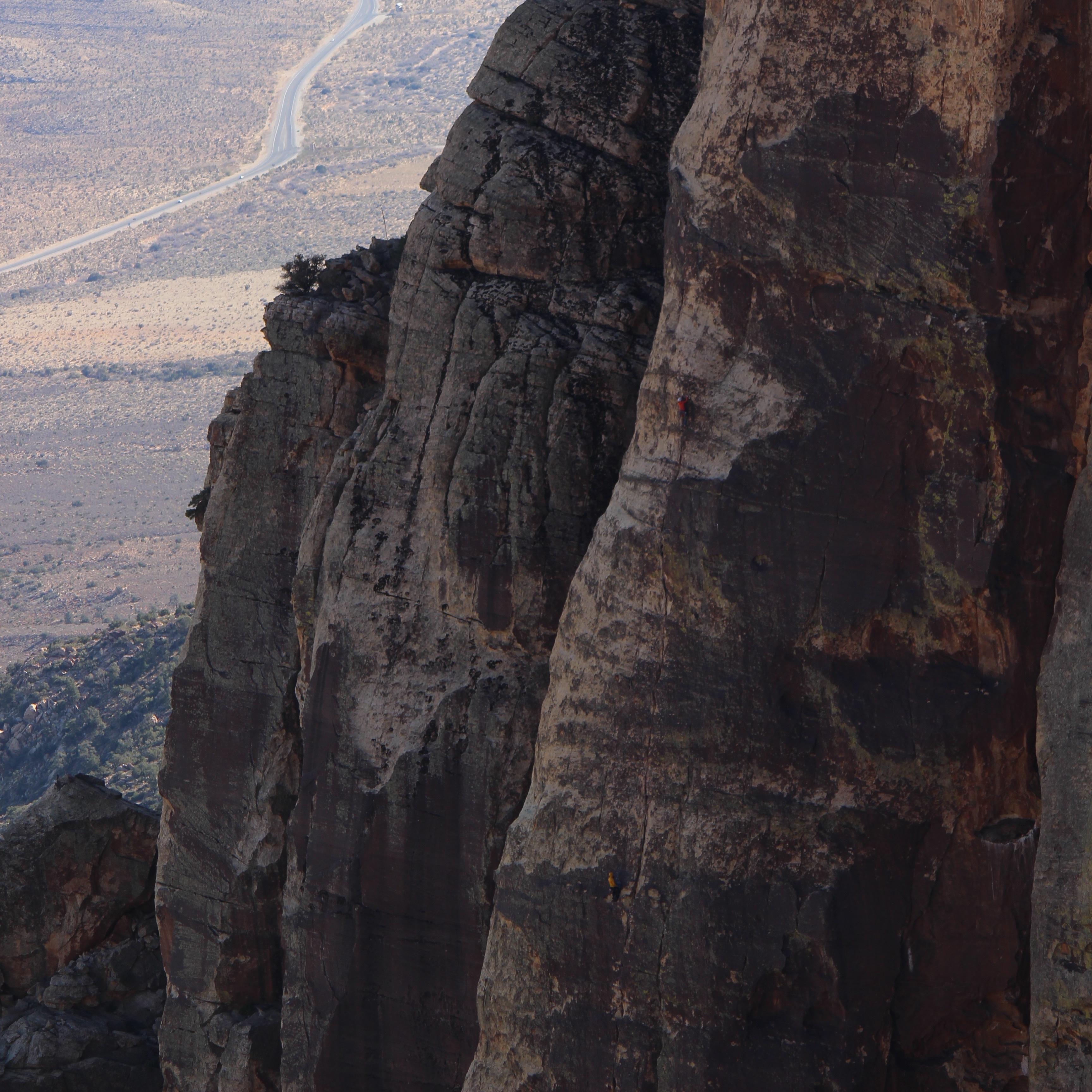 We're there somewhere, on Crimson Chrysalis in Red Rocks