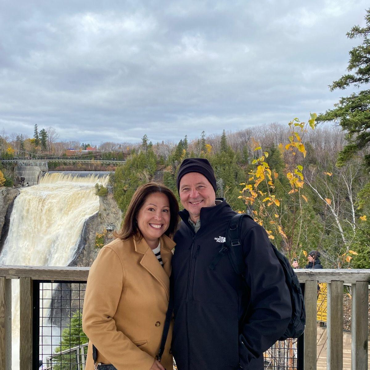 By the falls outside of Montreal.
