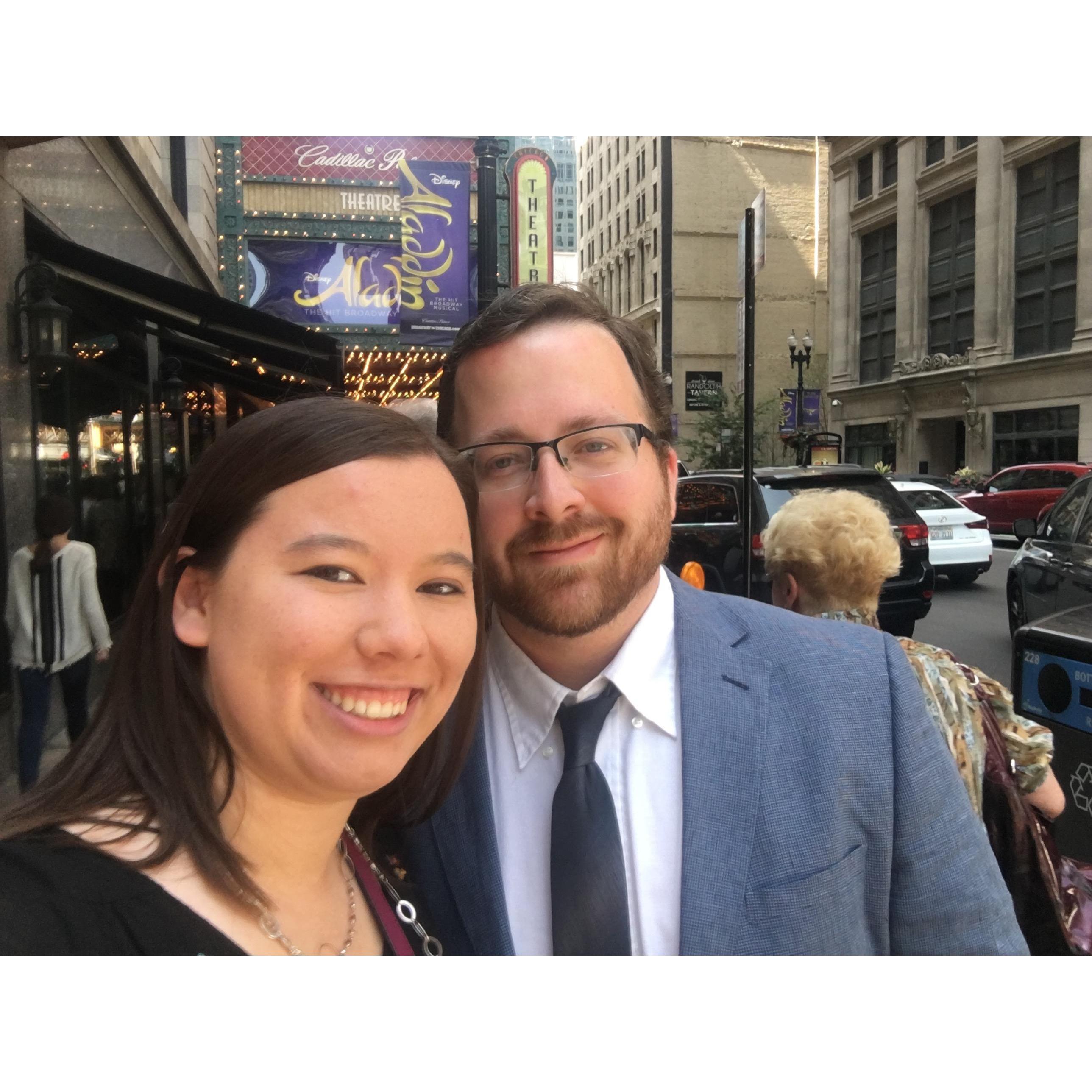 One of the many musicals we've gone to go see together downtown Chicago.