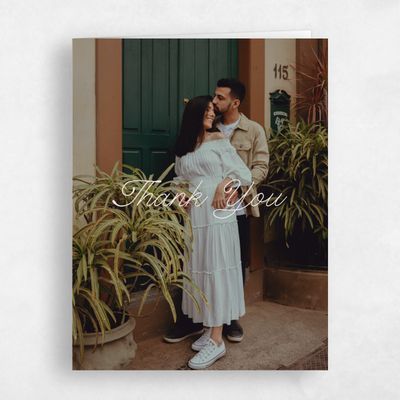 Light Greige, Grey Wedding Thank You - Sabbia Photo