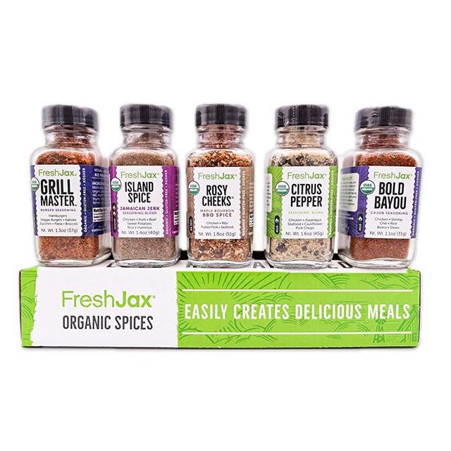 FreshJax Premium Gourmet Spices and Seasonings, Grill Accessories Gift Box, Organic All-Star Barbecue (5 Pack)