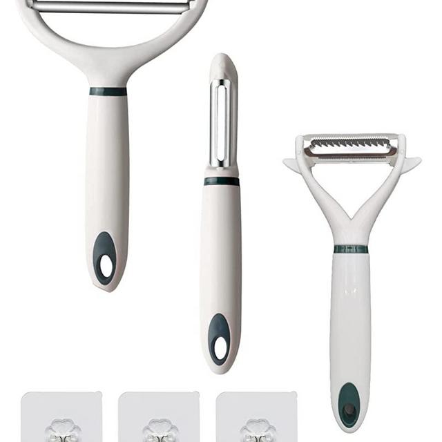 2022 Upgrade vegetable peelers for kitchen (3 set)，sharp stainless steel peelers, smooth and easy-to-grip handles, suitable for peeling and pitting potatoes, cucumbers, carrots, apples, peach